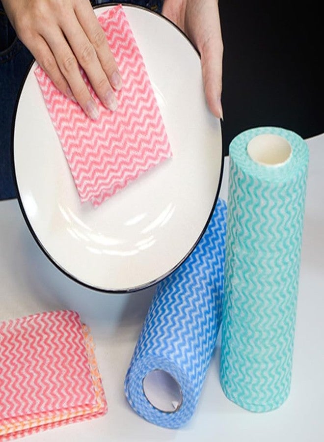 PackPro Non-Woven Kitchen Towel Roll | Blue | 80 Pulls | Washable, Eco-Friendly, Disposable Cleaning Towels for Home, Office, and Kitchen Use | Soft & Highly Absorbent - Image 2